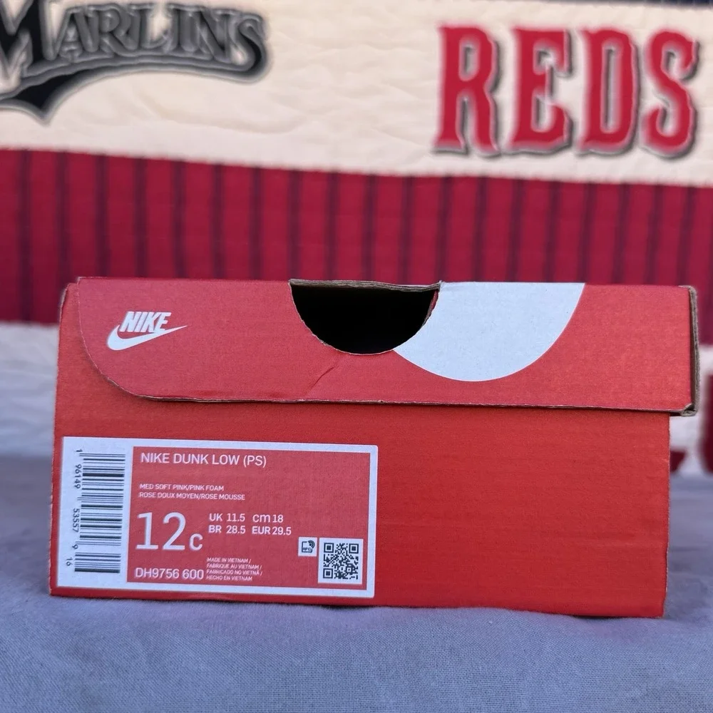 Size 12c - Nike Dunk Low Triple Pink Preschool Girls DH9756-600‎